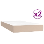 Εικόνα της Κρεβάτι Boxspring με Στρώμα Καπουτσίνο 200x200εκ.από Συνθ.Δέρμα Hobbo