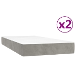 Εικόνα της Κρεβάτι Boxspring με Στρώμα Ανοιχτό Γκρι 200x200 εκ. Βελούδινο Hobbo