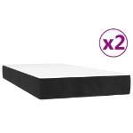 Εικόνα της Κρεβάτι Boxspring με Στρώμα Μαύρο 200x200 εκ. Βελούδινο Hobbo