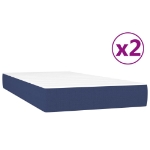 Εικόνα της Κρεβάτι Boxspring με Στρώμα Μπλε 200x200 εκ. Υφασμάτινο Hobbo