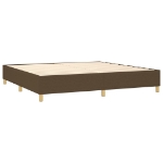 Εικόνα της Κρεβάτι Boxspring με Στρώμα Σκούρο Καφέ 200x200 εκ. Υφασμάτινο Hobbo