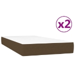 Εικόνα της Κρεβάτι Boxspring με Στρώμα Σκούρο Καφέ 200x200 εκ. Υφασμάτινο Hobbo