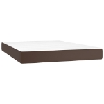 Εικόνα της Κρεβάτι Boxspring με Στρώμα Καφέ 180x200 εκ. Συνθετικό Δέρμα Hobbo