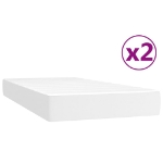 Εικόνα της Κρεβάτι Boxspring με Στρώμα Λευκό 200x200 εκ. Συνθετικό Δέρμα Hobbo