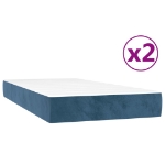 Εικόνα της Κρεβάτι Boxspring με Στρώμα Σκούρο Μπλε 200x200 εκ. Βελούδινο Hobbo