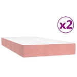 Εικόνα της Κρεβάτι Boxspring με Στρώμα Ροζ 200x200 εκ. Βελούδινο Hobbo