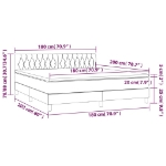 Εικόνα της Κρεβάτι Boxspring με Στρώμα Ανοιχτό Γκρι 180x200 εκ. Υφασμάτινο Hobbo