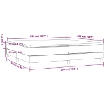 Εικόνα της Κρεβάτι Boxspring με Στρώμα Σκούρο Γκρι 200x200 εκ. Υφασμάτινο Hobbo