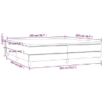 Εικόνα της Κρεβάτι Boxspring με Στρώμα Λευκό 200x200 εκ. Συνθετικό Δέρμα Hobbo