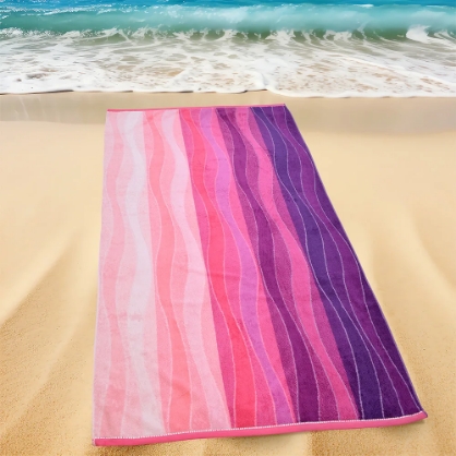 Εικόνα της Lino Πετσετα Θαλασσης Shades Of Wave Pink 90x180