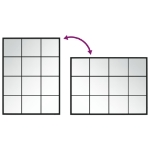 Εικόνα της Καθρέφτης Τοίχου Μαύρος 80 x 60 εκ. Μεταλλικός Hobbo