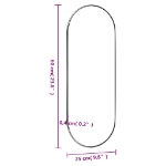 Εικόνα της Καθρέφτης Τοίχου Οβάλ 25 x 60 εκ. από Γυαλί Hobbo