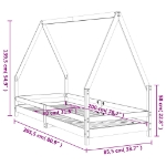 Εικόνα της Πλαίσιο Παιδικού Κρεβατιού 80 x 200 εκ. από Μασίφ Ξύλο Πεύκου Hobbo