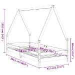Εικόνα της Πλαίσιο Παιδικού Κρεβατιού 90 x 200 εκ. από Μασίφ Ξύλο Πεύκου Hobbo