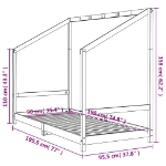Εικόνα της Πλαίσιο Παιδικού Κρεβατιού Μαύρο 90 x 190 εκ. Μασίφ Ξύλο Πεύκου Hobbo