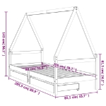 Εικόνα της Πλαίσιο Παιδικού Κρεβατιού με Συρτάρια 80x200 εκ. Ξύλο Πεύκου Hobbo