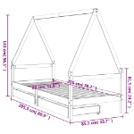 Εικόνα της Πλαίσιο Παιδικού Κρεβατιού Συρτάρια Λευκό 80x200εκ. Ξύλο Πεύκου Hobbo