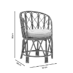 Εικόνα της Πολυθρόνα Rostan Inart φυσικό rattan με μαξιλάρι 60x46x80εκ