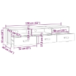 Εικόνα της Έπιπλο Τηλεόρασης HAMAR Μελί 158x40x40 εκ. Μασίφ Ξύλο Πεύκου Hobbo