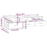 Εικόνα της Έπιπλο Τηλεόρασης HAMAR Αν. Γκρι 158x40x40εκ. Μασίφ Ξύλο Πεύκου Hobbo