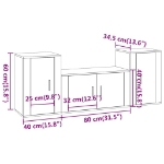 Εικόνα της Σετ Επίπλου Τηλεόρασης 3 Τεμαχίων Λευκό από Επεξεργασμένο Ξύλο Hobbo