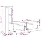 Εικόνα της Έπιπλα Τηλεόρασης 3 τεμ. από Μασίφ Ξύλο Πεύκου Hobbo