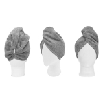 Εικόνα της Πετσέτα μαλλιών Turban Art 3406 Γκρι Beauty Home