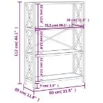 Εικόνα της Ραφιέρα 4 Επιπέδων 80 x 30 x 112 εκ. από Μασίφ Ξύλο Δρυός Hobbo