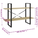 Εικόνα της Βιβλιοθήκη με 2 Ράφια Sonoma Δρυς 100 x 30 x 70 εκ. Μοριοσανίδα Hobbo