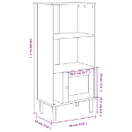 Εικόνα της Βιβλιοθήκη SENJA Καφέ/Όψη Ρατάν 60x35x130 εκ Μασίφ Ξύλο Πεύκου Hobbo