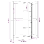 Εικόνα της Βιτρίνα Γκρι Sonoma 82,5 x 30,5 x 150 εκ. Επεξεργασμένο Ξύλο Hobbo