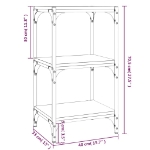 Εικόνα της Βιβλιοθήκη Μαύρη 40 x 33 x 70,5 εκ. Επεξεργασμένο Ξύλο & Ατσάλι Hobbo