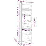 Εικόνα της Βιβλιοθήκη Μελί 50x35x183 εκ. από Μασίφ Ξύλο Πεύκου Hobbo