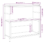 Εικόνα της Βιβλιοθήκη Γκρι Sonoma 80x30x78,5 εκ. από Επεξεργασμένο Ξύλο Hobbo