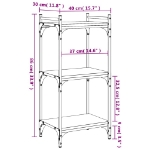 Εικόνα της Βιβλιοθήκη 3 Επιπέδων Γκρι Sonoma 40x30x86 εκ. Επεξεργ. Ξύλο Hobbo