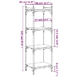 Εικόνα της Βιβλιοθήκη 4 Επιπέδων Sonoma Δρυς 40x30x120 εκ. Επεξεργ. Ξύλο Hobbo