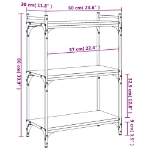 Εικόνα της Βιβλιοθήκη 3 Επιπέδων Γκρι Sonoma 60x30x86 εκ. Επεξεργ. Ξύλο Hobbo