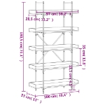 Εικόνα της Βιβλιοθήκη 5 Επιπέδων Γκρι Sonoma 100x33x180,5εκ. Επεξεργ. Ξύλο Hobbo