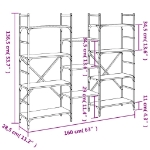 Εικόνα της Βιβλιοθήκη Μαύρη 160 x 28,5 x 136,5 εκ. από Επεξεργασμένο Ξύλο Hobbo