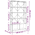 Εικόνα της Βιβλιοθήκη Γκρι Sonoma 100x26x180 εκ. Επεξεργ. Ξύλο & Μέταλλο Hobbo