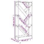 Εικόνα της Βιβλιοθήκη Γκρι Sonoma 79x30x180 εκ. Επεξεργ. Ξύλο & Μέταλλο Hobbo