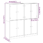 Εικόνα της Βιβλιοθήκη με Πόρτες Γκρι Sonoma 136x37x142 εκ. Επεξ. Ξύλο Hobbo