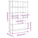 Εικόνα της Βιβλιοθήκη Γκρι Sonoma 102 x 28 x 172εκ. από Επεξεργασμένο Ξύλο Hobbo