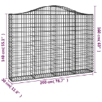 Εικόνα της Συρματοκιβώτιο Τοξωτό 200x30x140/160εκ. από Γαλβανισμένο Χάλυβα Hobbo