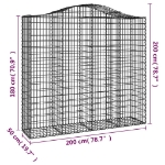 Εικόνα της Συρματοκιβώτιο Τοξωτό 200x50x180/200εκ. από Γαλβανισμένο Χάλυβα Hobbo