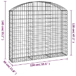 Εικόνα της Συρματοκιβώτιο Τοξωτό 150x30x120/140εκ. από Γαλβανισμένο Χάλυβα Hobbo