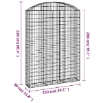 Εικόνα της Συρματοκιβώτιο Τοξωτό 150x30x200/220εκ. από Γαλβανισμένο Χάλυβα Hobbo