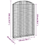 Εικόνα της Συρματοκιβώτιο Τοξωτό 150x30x220/240εκ. από Γαλβανισμένο Χάλυβα Hobbo