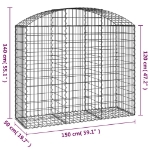 Εικόνα της Συρματοκιβώτιο Τοξωτό 150x50x120/140εκ. από Γαλβανισμένο Χάλυβα Hobbo