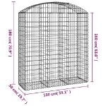 Εικόνα της Συρματοκιβώτιο Τοξωτό 150x50x160/180εκ. από Γαλβανισμένο Χάλυβα Hobbo